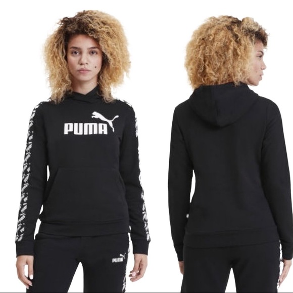 Puma Sweatshirt Puma Logo Amplified Terry Hoodie - Picture 15 of 15